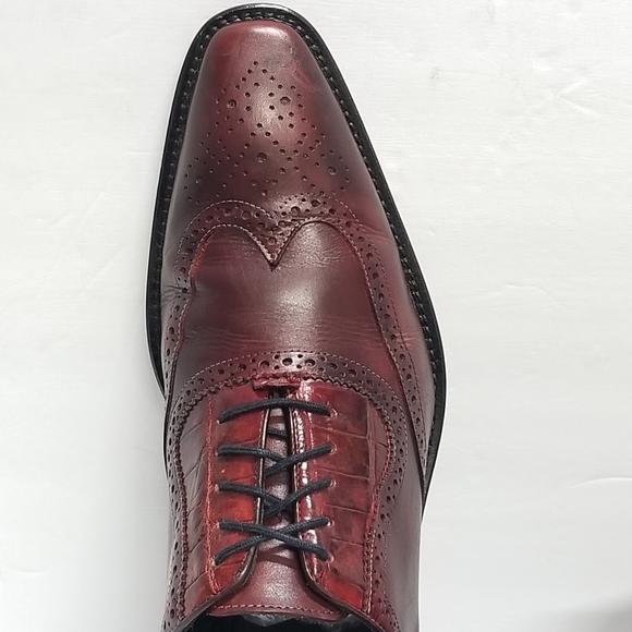 Men\'s Belvedere  Genuine Alligator trim Oxford dress shoes  size 11 main image 14